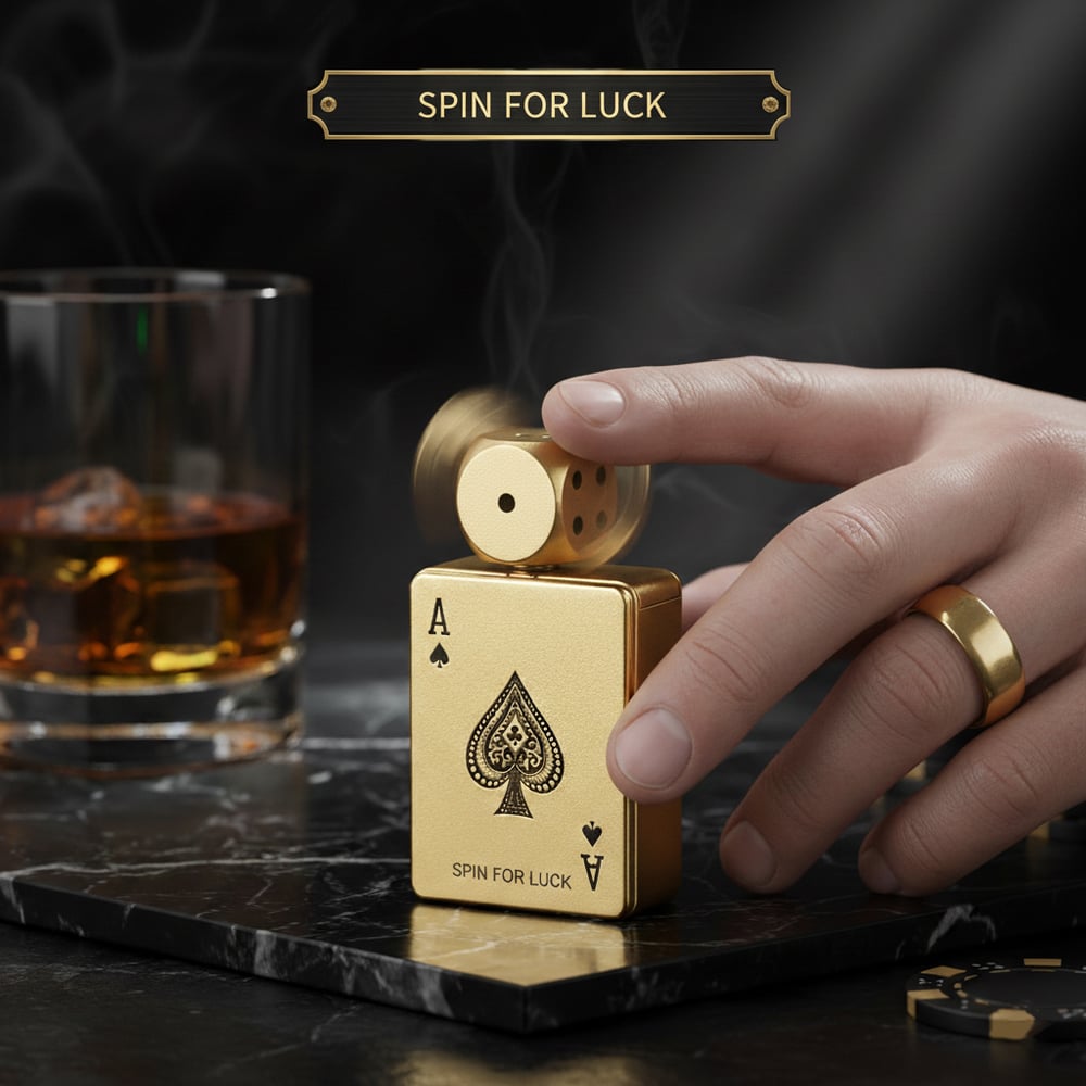 Buyzen™ CardDice Spinner Green Flame Lighter