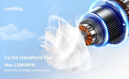 Cold Sky Portable Handheld Fan 6000mAh Battery Operated Cooling Fan 5 Speed Adjustable