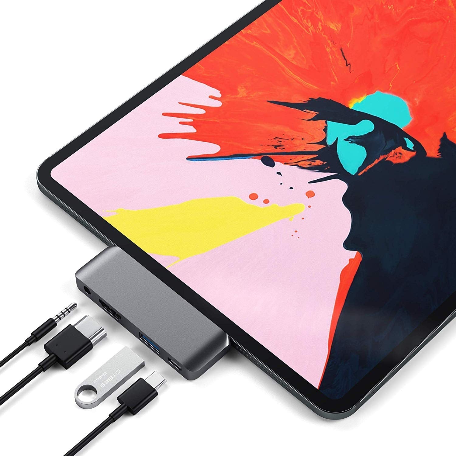 Compatible with Apple, Suitable For Ipad Pro Hub USBC To HDMI 3.5 Usb Pd Hub Typec Docking Station - Zambeel