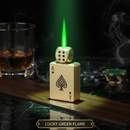 Buyzen™ CardDice Spinner Green Flame Lighter