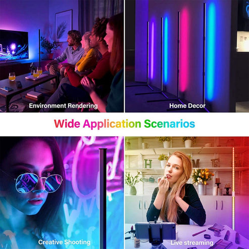 Remote Control LED Light Corner Lamp ABS 20 Watt Multicolour 132cm